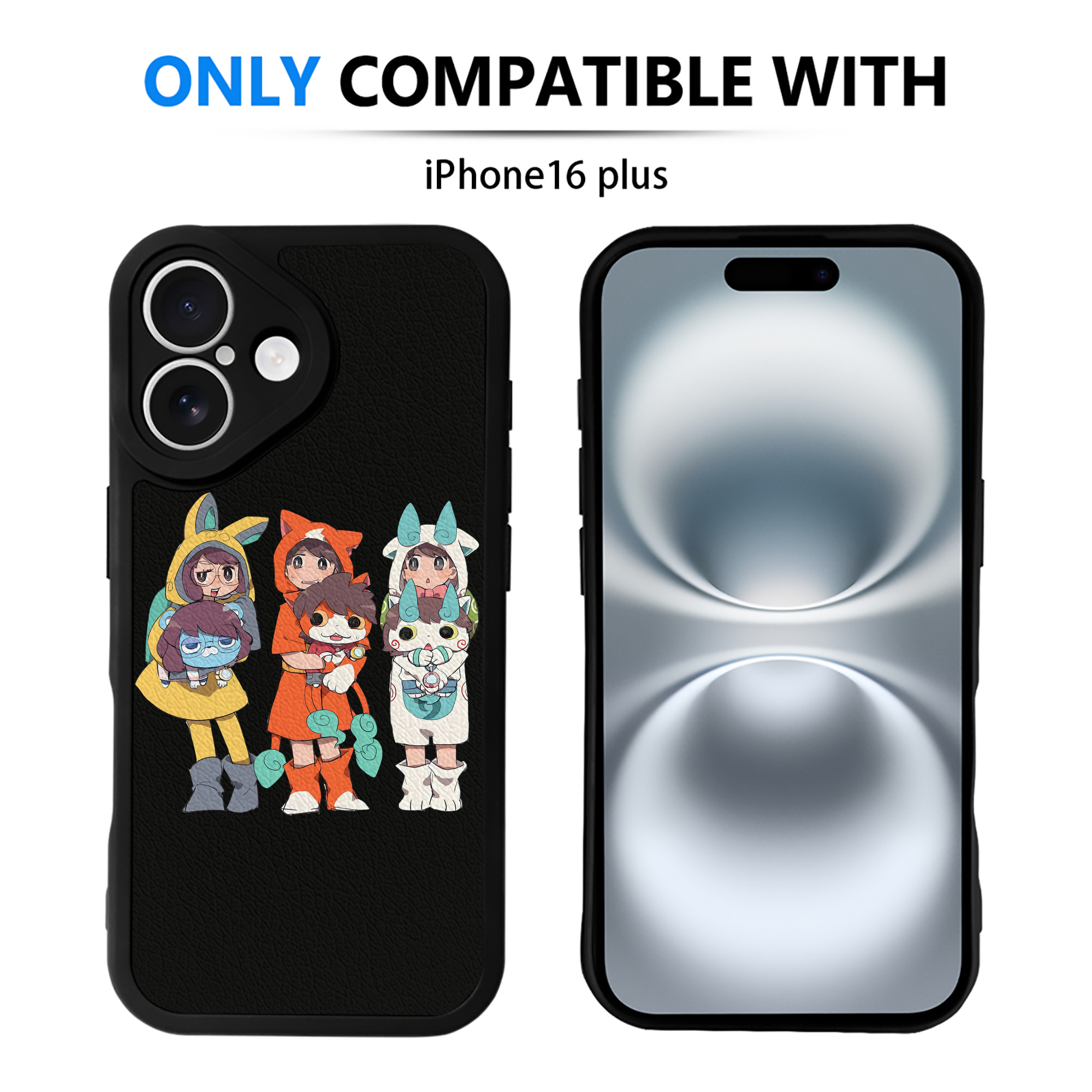 （画像用） 妖怪ウォッチ Yo-kai Watch 【iPhone 16シリーズ対応】シリコンスマホケース（レザー調） 材質：シリコン